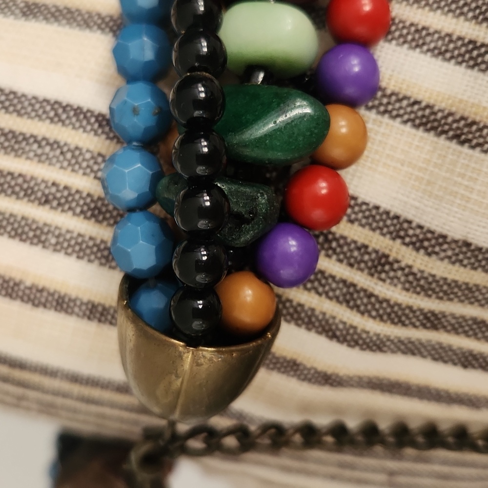 Colorful Multi-Strand Beaded Necklace - Picture 7 of 7
